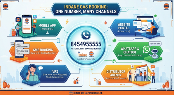 Indane Gas Booking Number: One Number, Many Channels